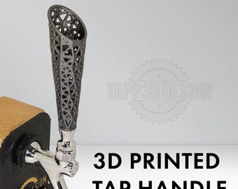 3D Printed Tap Handle - Conic Triangles - Graphite Gray