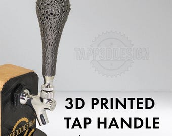 3D Printed Tap Handle - Voronoi Splash - Graphite Gray