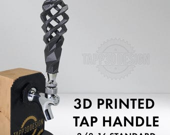 3D Printed Tap Handle - Short Twist - Graphite Gray