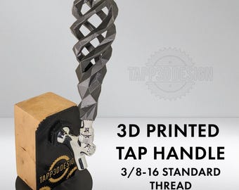 3D Printed Tap Handle - Tall Twist - Graphite Gray