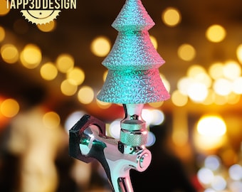 Hahn-Griff - Dreieck-Textur-Weihnachtsbaum - STL 3D Druckdatei