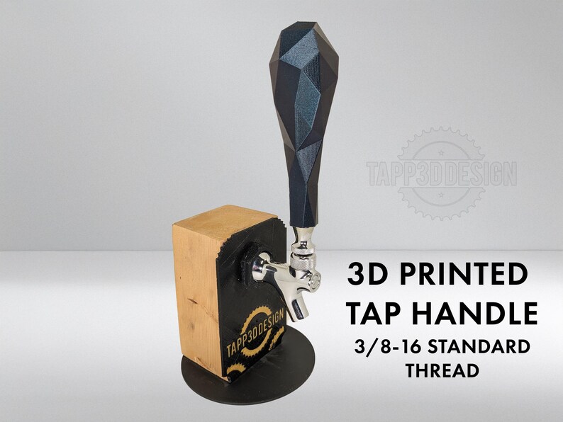 Geometric Tap Handle Vector 3D Printed Tap Handle - Classic Low Poly - Burnt Titanium PETG - Etsy