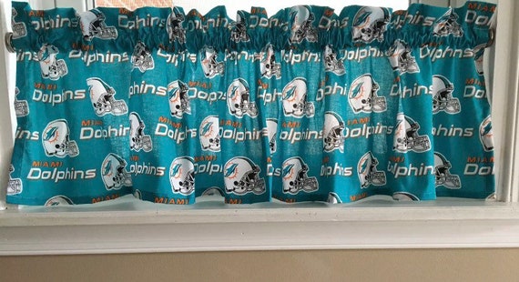 Nfl Miami Dolphins Football Valance Curtain 54 W X Etsy