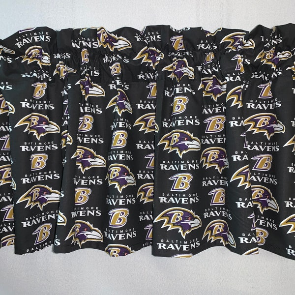 MADE IN USA Baltimore Ravens Football Valance Curtain football living room dining room kids bedroom basement den bar man cave