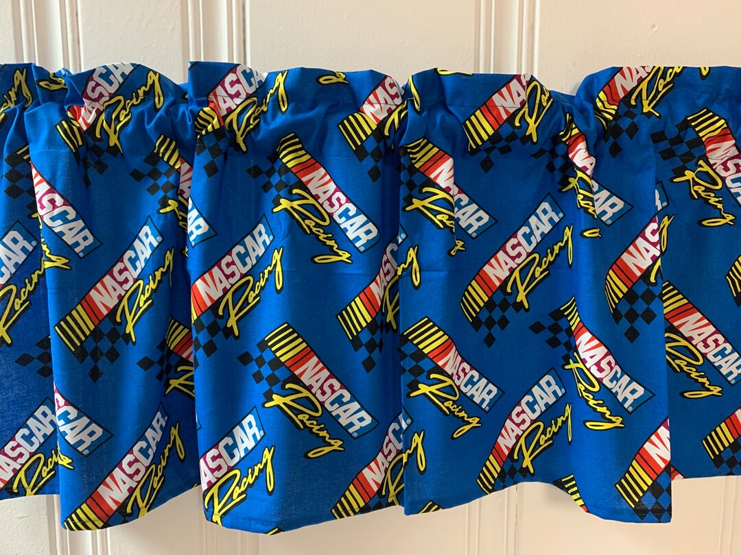 Nascar Race Cars Racing Valance Curtain 42x14 Man Cave Kids Boys Bedroom RV Etsy
