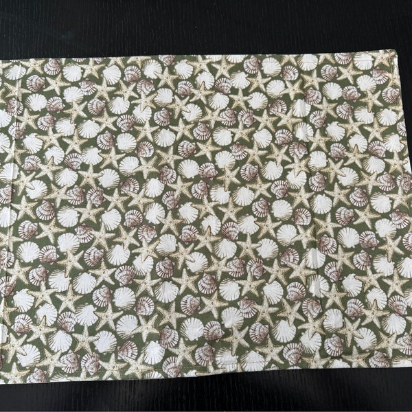 Seashells Placemat kitchen table linens dining room Ocean Beach shells table linen