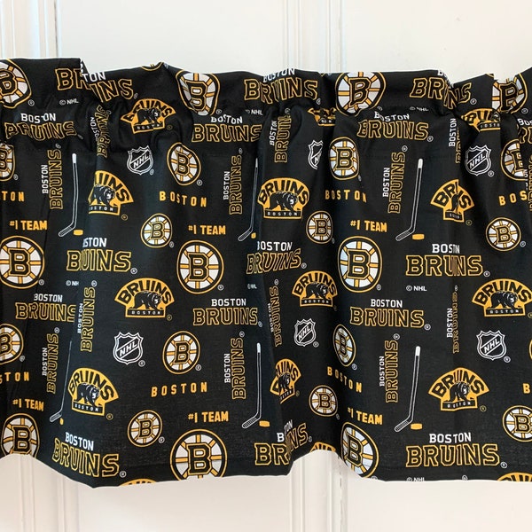 Boston Bruins NHL Ice Hockey window topper Valance Curtain man cave ~ Select Size