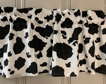 MadieBs Black and White Cow Spot Valance New Custom
