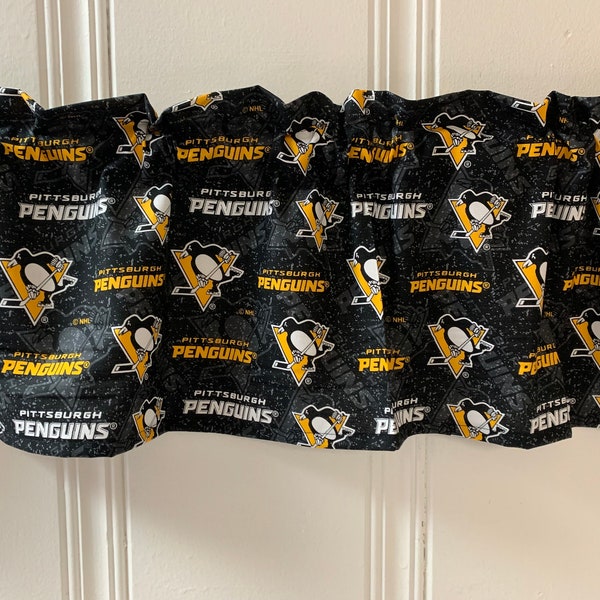 NHL ice hockey Pittsburgh Penguins Ice Hockey Valance Curtain living room bedroom kids teens kitchen basement dining room man cave