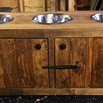 Three Bowl Dog Feeding Station With Cabinetanimal Etsy
