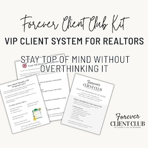 Système d'appréciation des clients immobiliers | Kit du programme client VIP | Plan de marketing pour agent immobilier | Restez à l'esprit | Téléchargement numérique