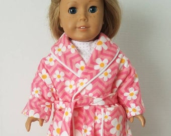 Doll Clothes-Ladybug Print Flannel Robe /& Gown