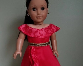 Princess Elena of Avalor costume for American Girl and other 18" dolls.