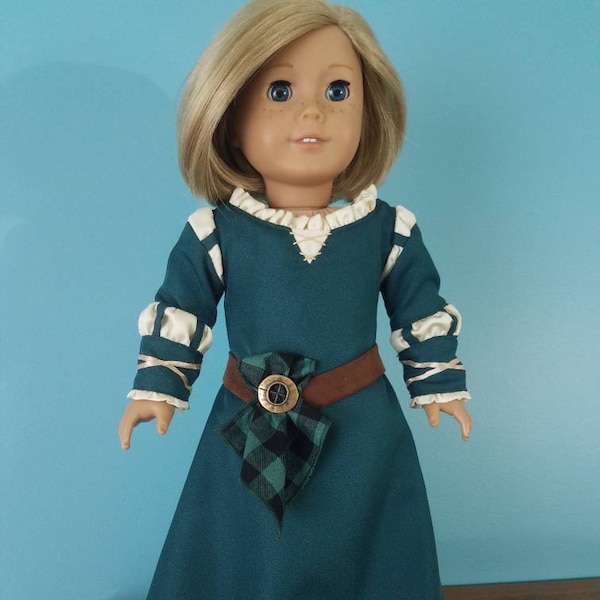 Disfraz de princesa Mérida de la película Brave, para American Girl y otras muñecas de 18".
