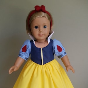 Snow White costume. 3-piece set for American Girl and other 18&quot; dolls.