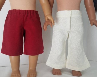 Pantalones y pantalones cortos de algodón para muñecas. Se adapta a American Girl y otras muñecas de 18".