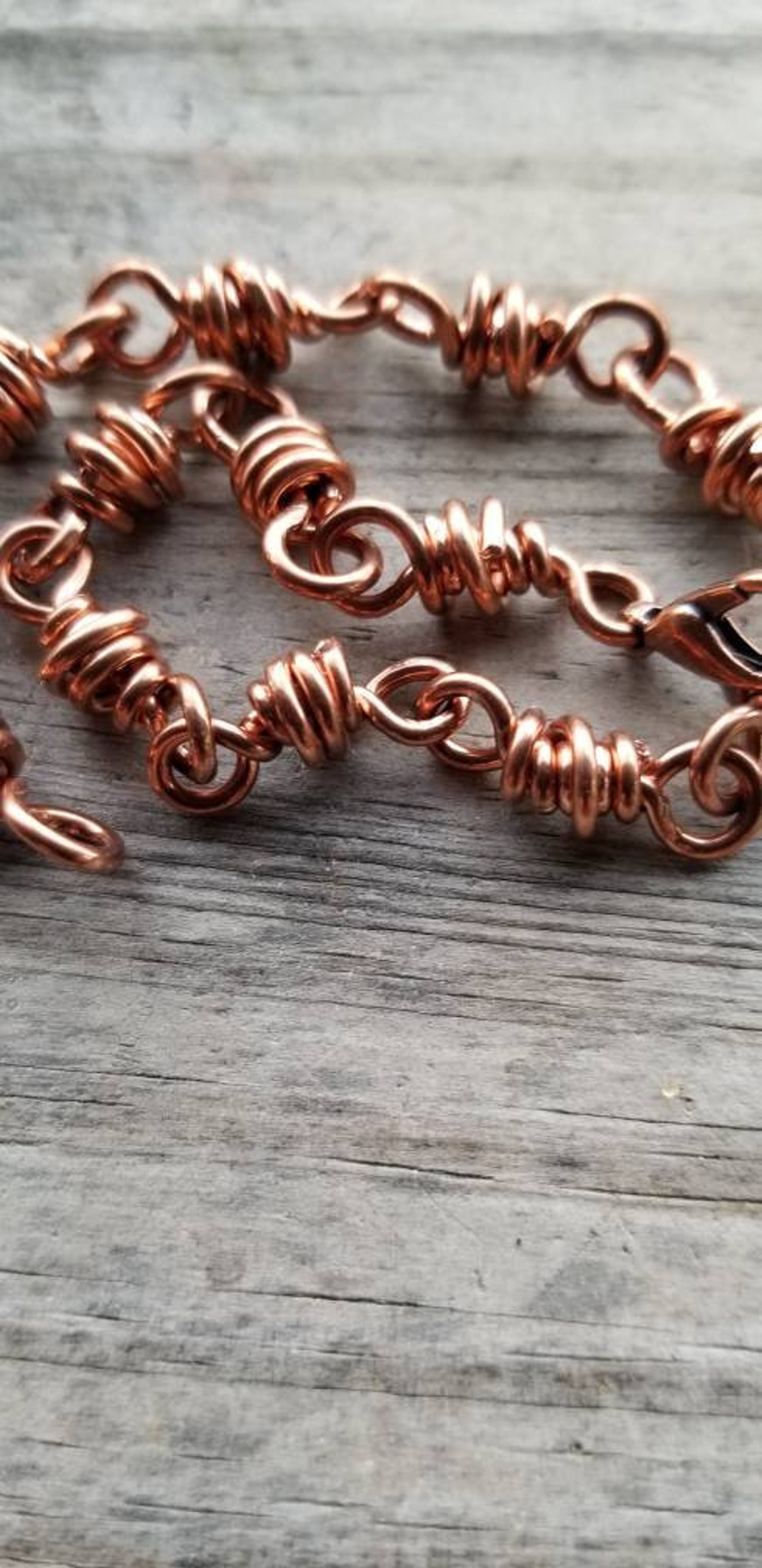 Heavy Copper Link Bracelet Unisex Bracelet Mens Copper Etsy