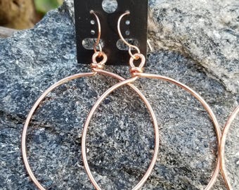 Copper hoop earrings, minimalist hoop earrings, affordable cooper hoop earrings, boho earrings