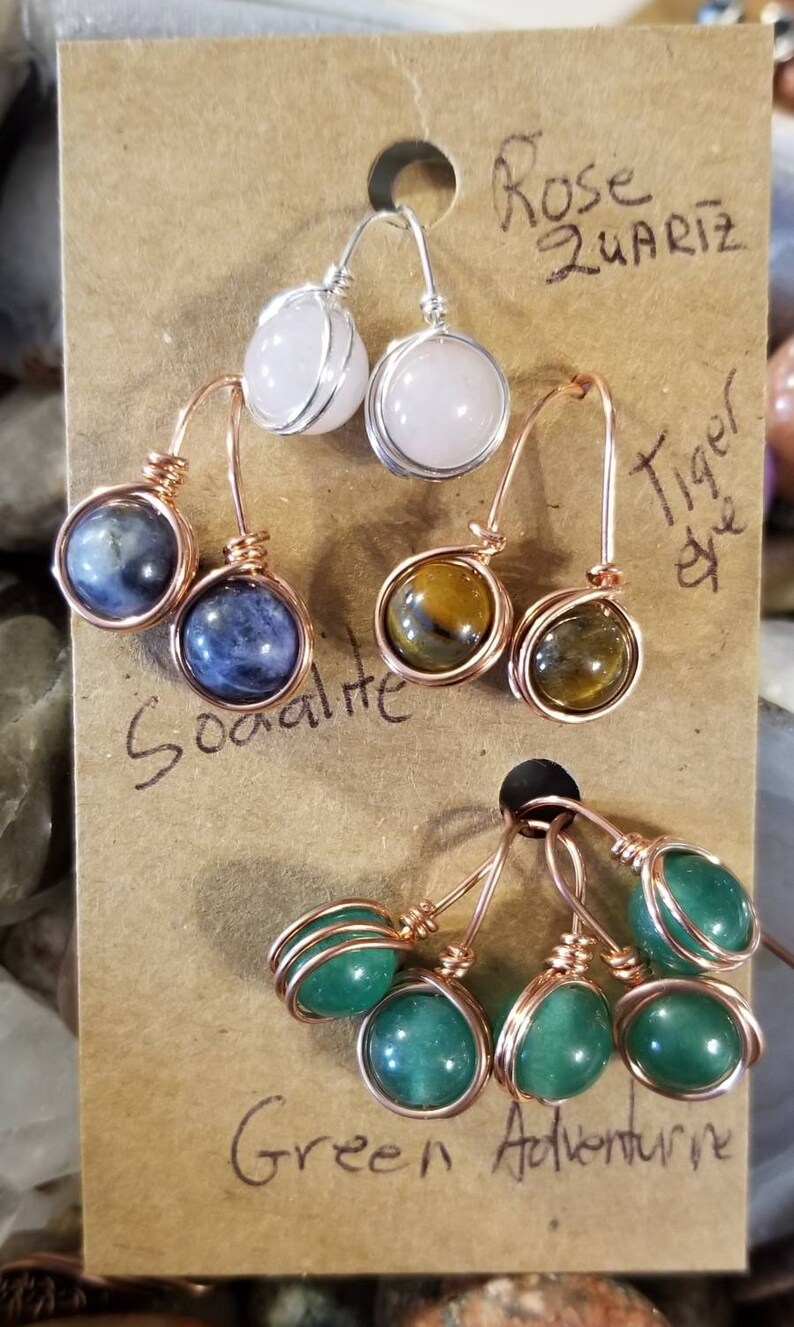 Drop Dangle Bead Earring Single Bead Earring 8mm Bead Etsy