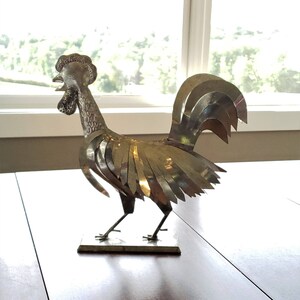 Vintage Hand Punched Mexican Tin Rooster