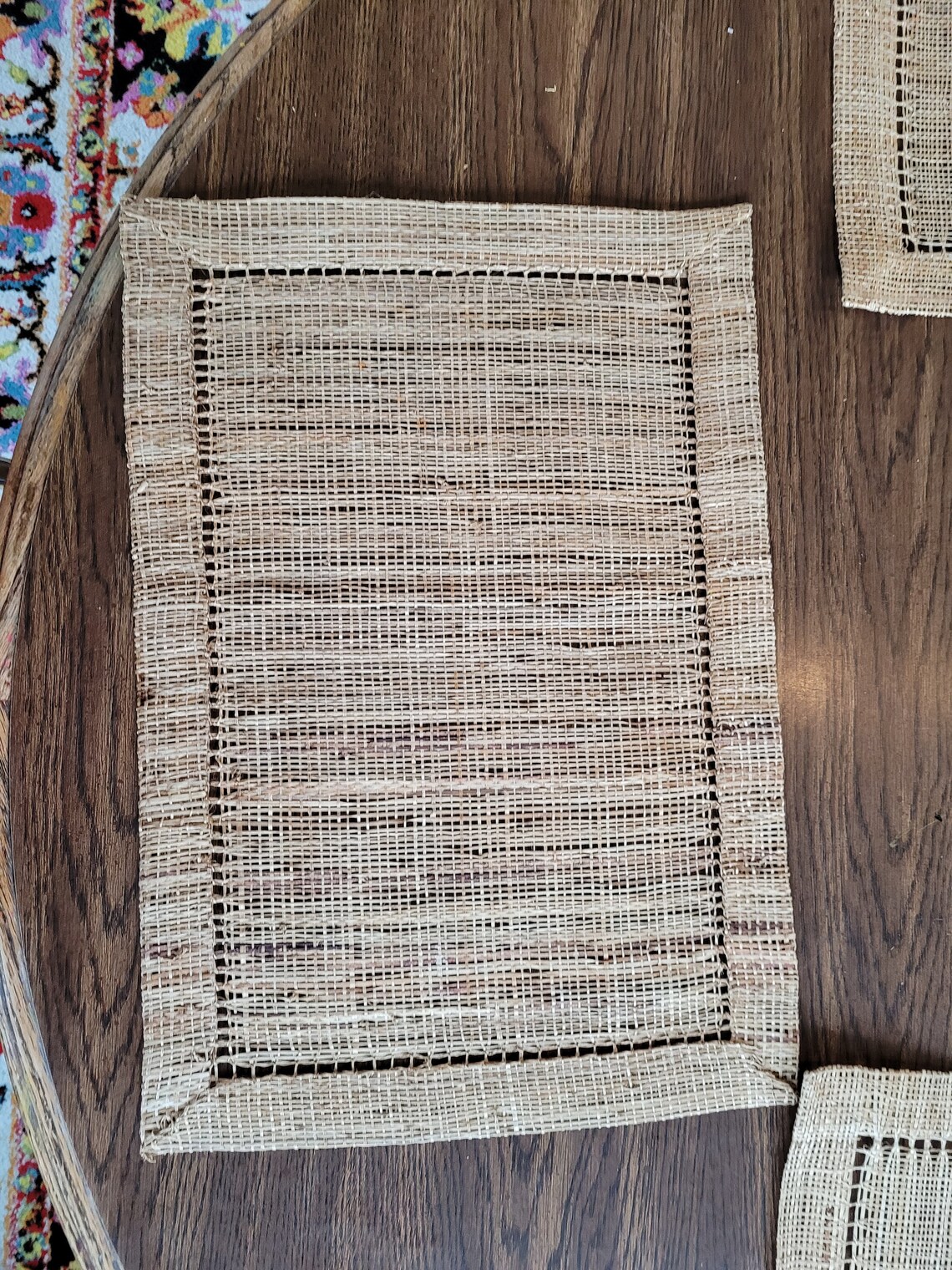 Vintage Woven Straw Placemats Set of 8 Etsy