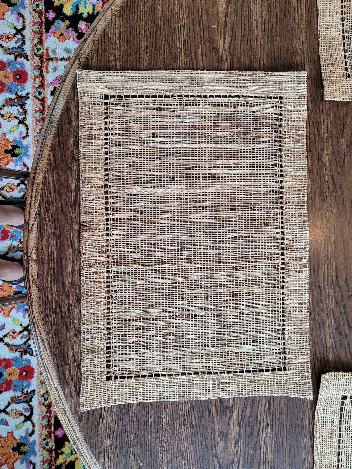 Vintage Woven Straw Placemats Set of 8 Etsy