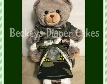 Camo Diaper Tricycle / Camo 3 Wheeler Diaper Cake - Diaper Cake - Boy Diaper Cake - Girl Diaper Cake - Baby Gift - Baby Shower