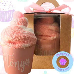 Sock Cupcake - Cupcake Socks - Fuzzy Socks Cupcake - Fuzzy Socks Gift - Personalized Sock Cupcake - Baby Shower Party Favors - Bridal Favors