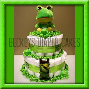 Frog Diaper Cake - Diaper Cake - Boy Diaper Cake - Girl Diaper Cake - Baby Gift - Baby Shower