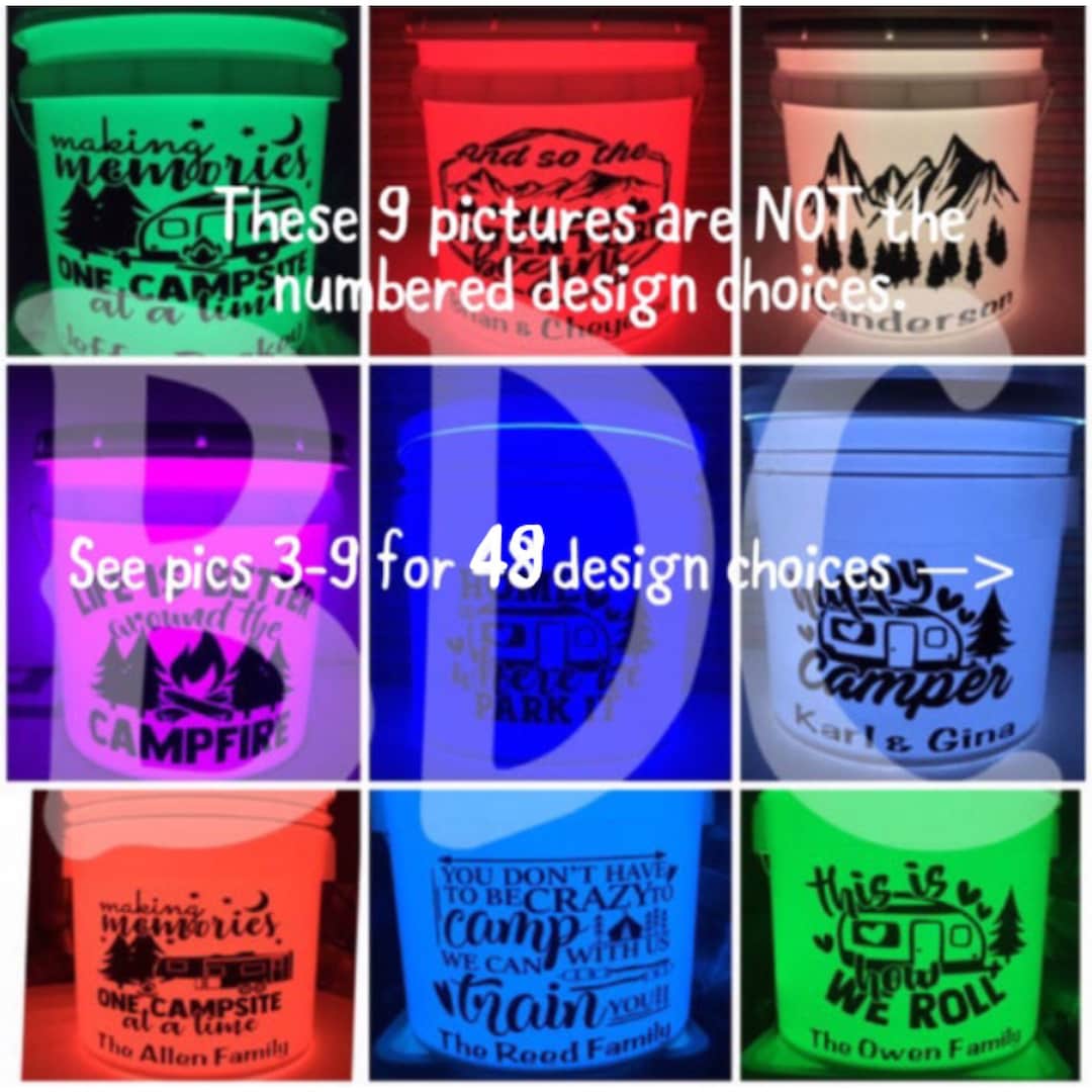 Camping Bucket Light 3.5 Gallon Camping Light Campsite Decor Bucket