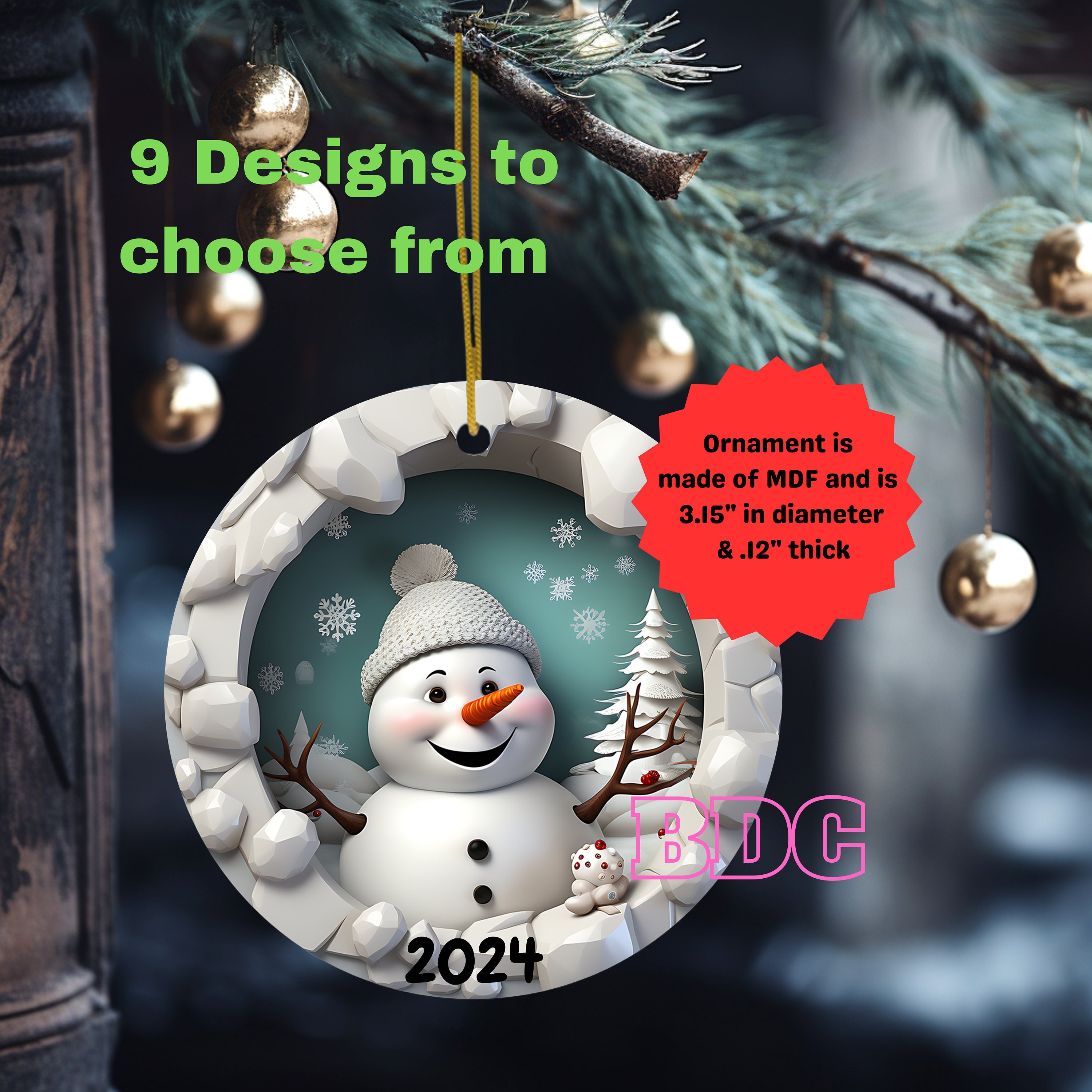 Dad Mom Snowman Christmas 3D Inflated Effect