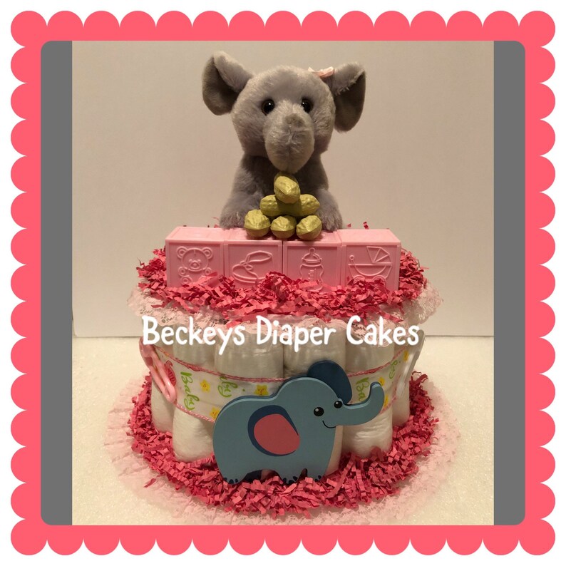 Diaper Cake Elephant Diaper Cake Boy Diaper Cake Etsy