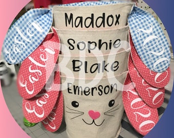 Personalized Canvas Easter Basket: Easter Egg Hunt Bag