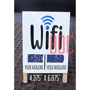 Mini Wifi Password Sign with Easel: Guest Network Display
