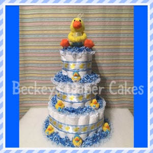 Duck Diaper Cake - Duckie Diaper Cake - Ducky Diaper Cake - Diaper Cake - Gender Neutral Diaper Cake