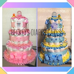 Diaper Cake 3 Tier - Diaper Cake - Boy Diaper Cake - Girl Diaper Cake - Baby Gift - Baby Shower