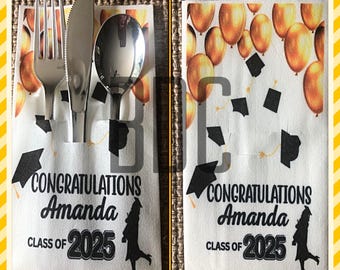Personalized Graduation Napkin & Disposable Flatware Set