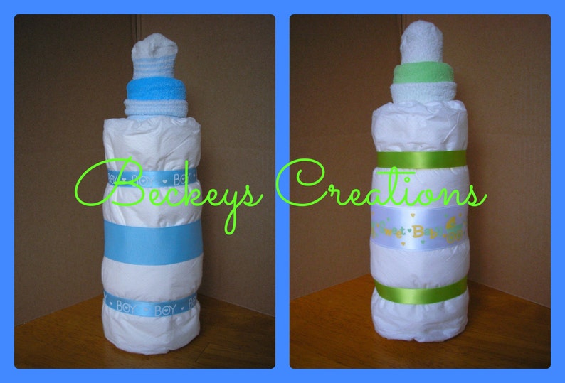 Diaper Bottle Diaper Cake Boy Diaper Cake Girl Diaper Cake Baby Gift Baby Shower image 1