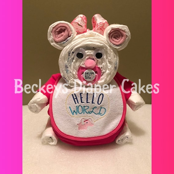 Gâteau De Couches Bohème Vintage Avec Hochet Koala - Cadeau Naissance Fille Garçon