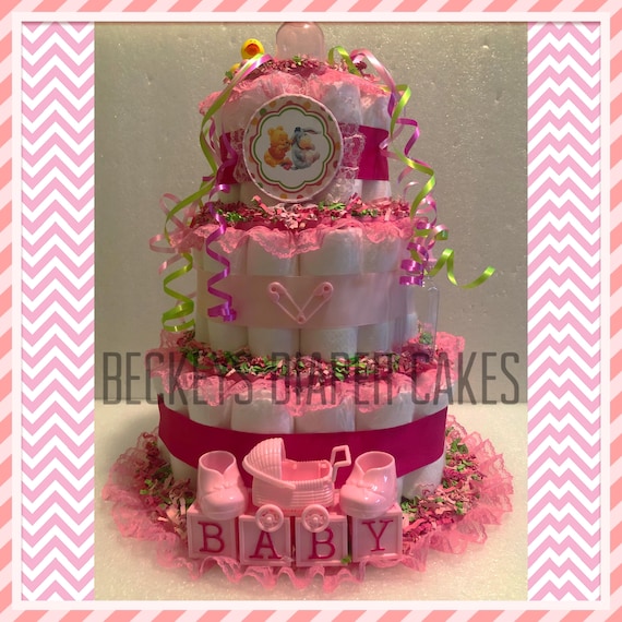 3 Tier Diaper Cake, Diaper Cake, Boy Diaper Cake, Girl Diaper Cake, Baby Gift, Baby Shower