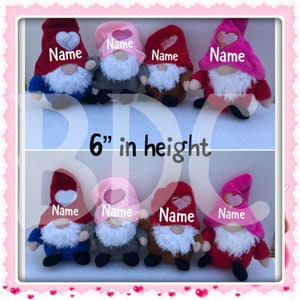 Personalized Gnomes for Valentines - Valentines Gnome - Personalized Valentine Gnome - Personalized Gnome - Personalized Valentine Gift