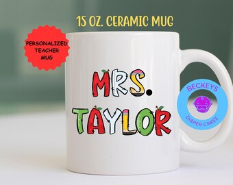 Personalized Teacher Mug: 15oz Ceramic Student Gift
