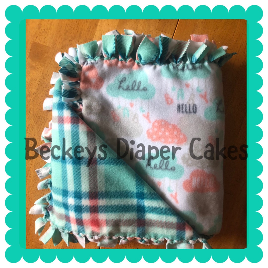 No Sew Fleece Baby Blanket, No Sew Fleece Blanket, Baby Blanket, No Sew