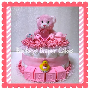 1 Tier Diaper Cake, Diaper Cake, Boy Diaper Cake, Girl Diaper Cake, Baby Gift, Baby Shower