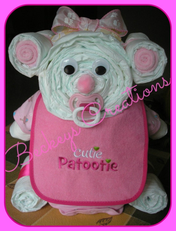 pig diaper cake