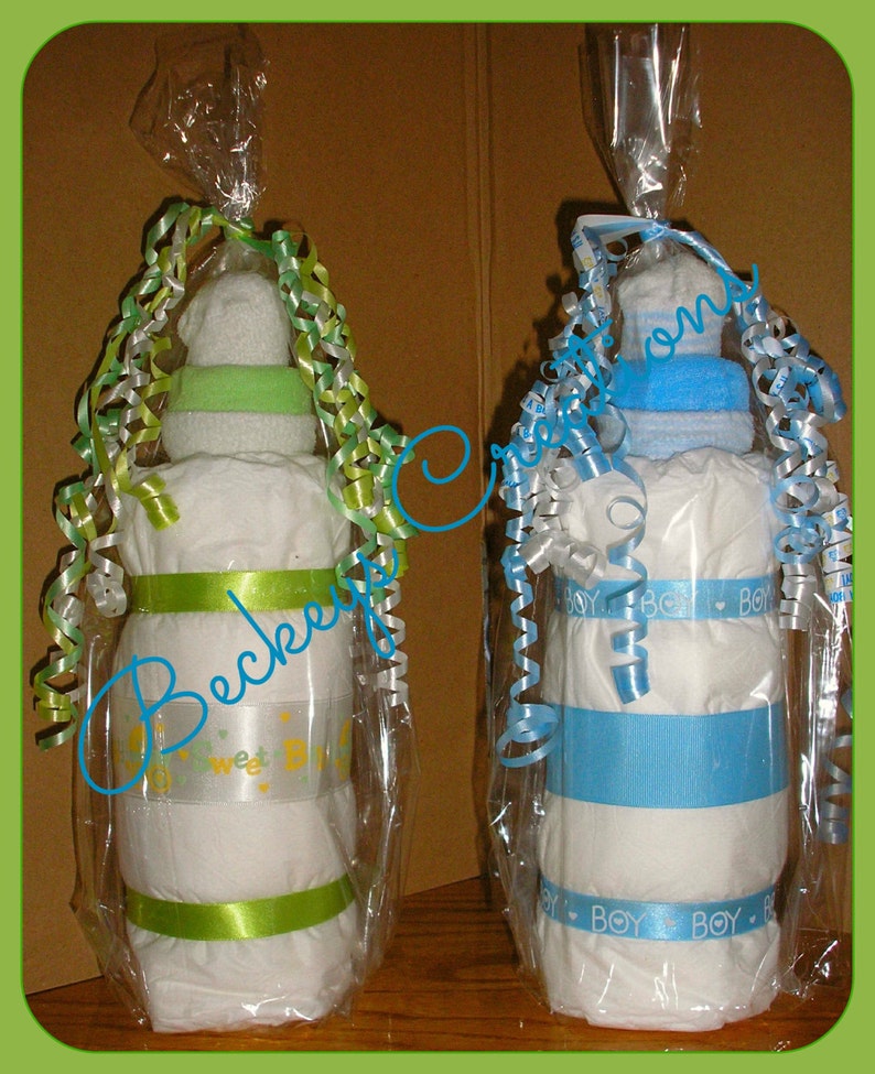 Diaper Bottle Diaper Cake Boy Diaper Cake Girl Diaper Cake Baby Gift Baby Shower image 3