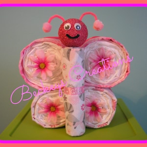 Diaper Butterfly - Diaper Cake - Boy Diaper Cake - Girl Diaper Cake - Baby Gift - Baby Shower
