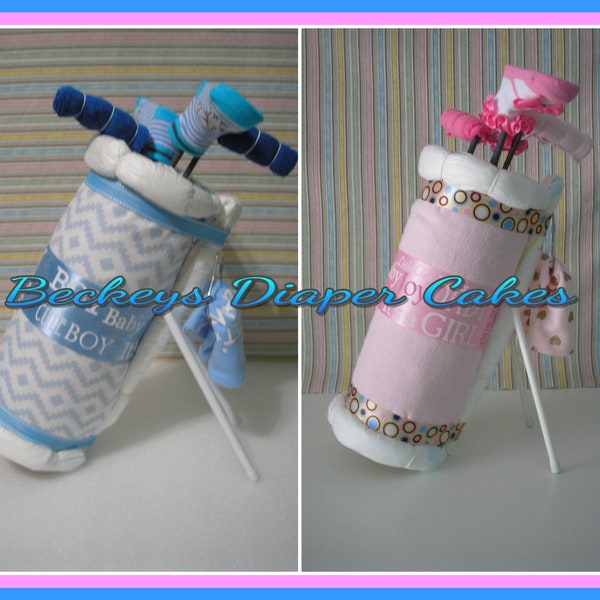 Golf Bag Diaper Cake - Diaper Cake - Boy Diaper Cake - Girl Diaper Cake - Baby Gift - Baby Shower