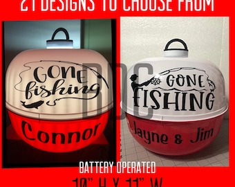 Fishing Bobber Light - Giant Fishing Bobber Light - Personalized Fishing Gift- Fathers Day Gift- Camping Light - Gift For Dad