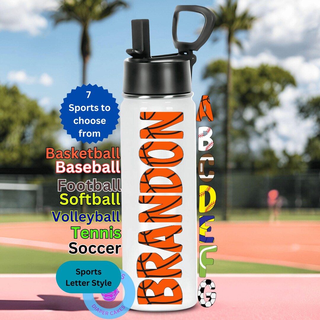 Personalized Sports Water Bottle: Stainless Steel Kids Bottle - Kids ...